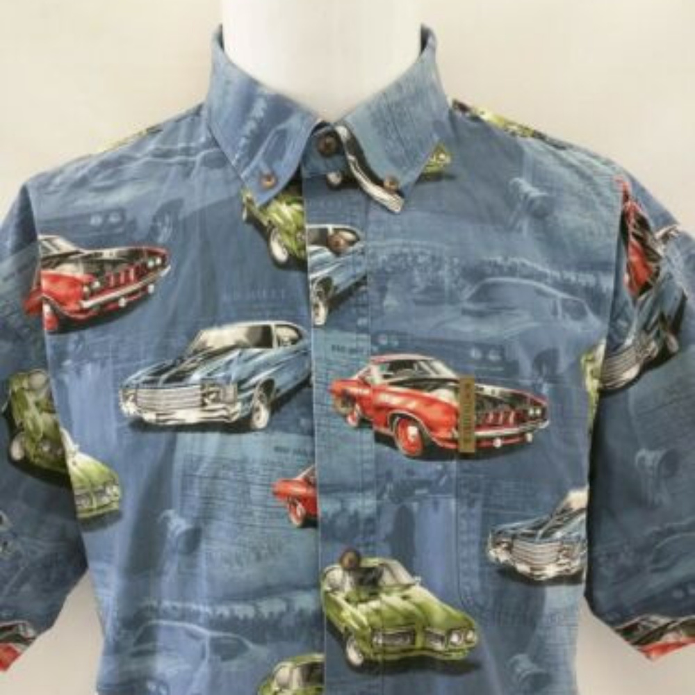 North River Outfitters Hot Rod Aloha Shirt Men XL